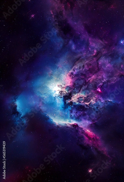 Obraz HD Wallpaper of space stars galaxy nebula rendering Generative AI Content by Midjourney