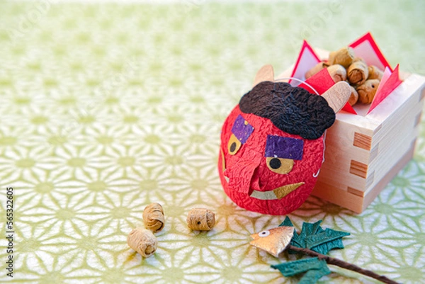 Obraz 節分の鬼のお面と豆まきセット