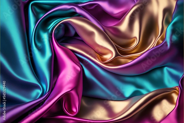 Fototapeta Silk Satin Background: A Beautiful Abstract Stock Photo of Soft Wavy Folds in the Fabric for Weddings, Anniversaries, Valentine's Day and Love