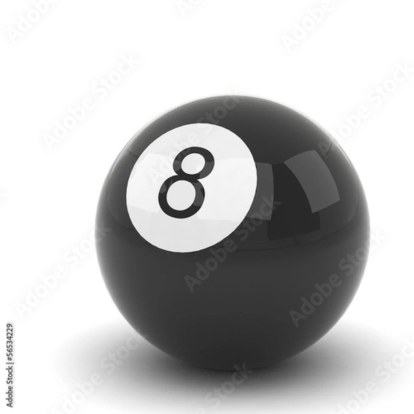 Fototapeta Billiard ball isolated on white