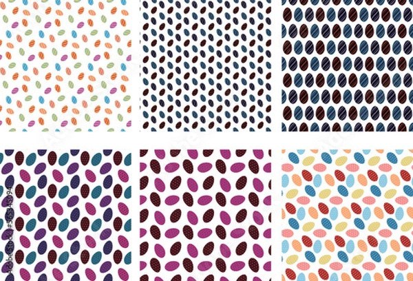 Fototapeta 柄つきのタマゴが並んだパターン素材のセット