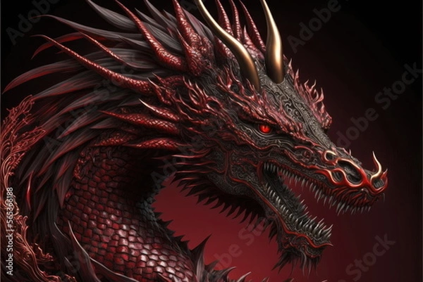 Obraz Chinese dragon, Made by AI,Artificial intelligence