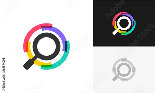 Obraz Magnifying glass logo icon design vector