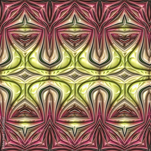 Fototapeta 3d effect - abstract geometric metallic surface pattern