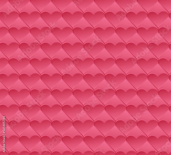 Obraz Pink gradient hearts seamless pattern, vector illustration.