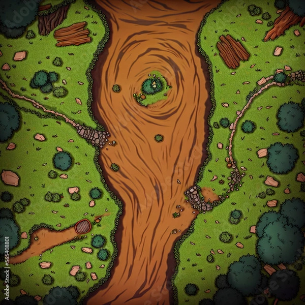 Obraz AI Artwork - Encounter Maps for TTRPG, Tabletop Role Playing Games