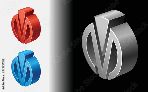 Fototapeta Concept of a Modern 3D isometric logo template,  Marketing and finance vector isometric concept, Vector illustration