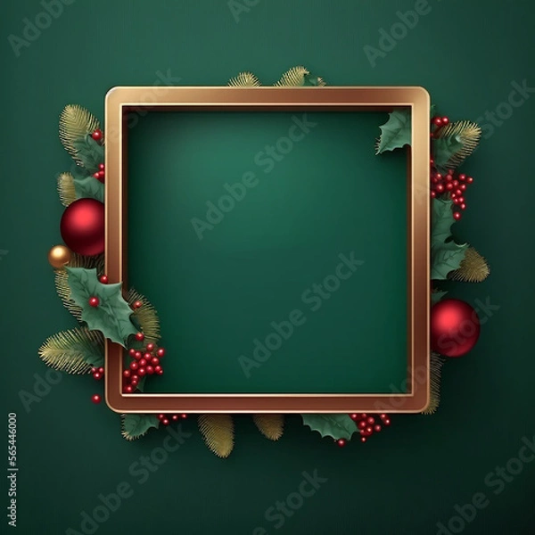 Fototapeta Christmas holiday border frame. Created using ai generative. 
