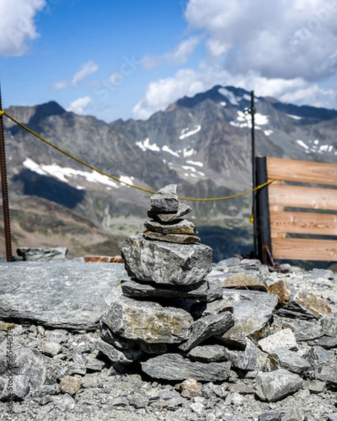 Fototapeta Stacked Rocks on a Mountain View