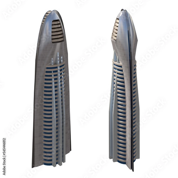 Fototapeta 3D Futuristic City Skyscraper Architecture