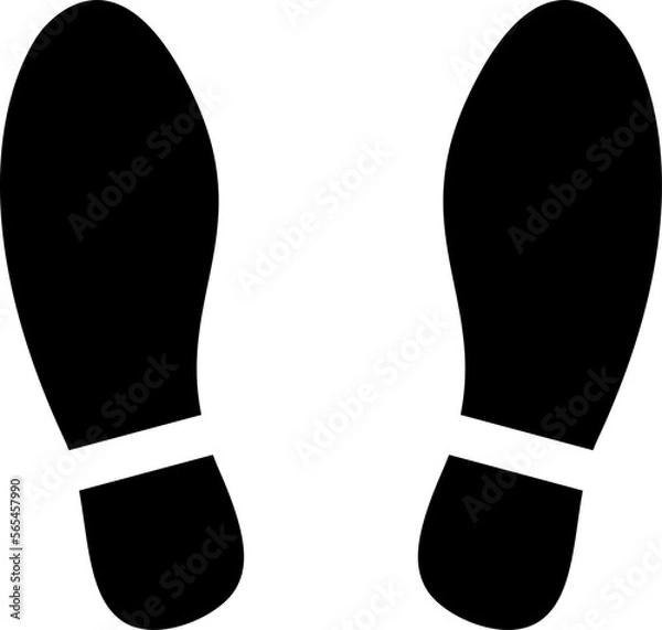 Fototapeta A Pair of Shoeprints or Footprints Icon. Vector Image.