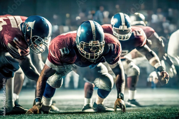 Fototapeta Illustration of American Football Abstrakt Hintergrund Cover Digital Art Generative AI 