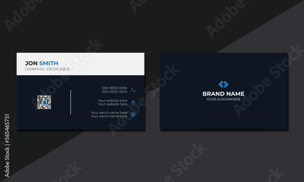 Obraz Creative minimal unique business card design, Double-sided professional business card design template.