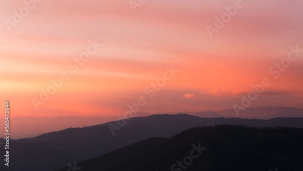 Obraz sunset in the mountains