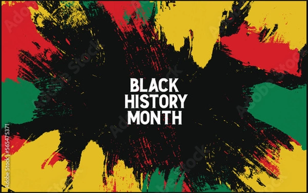Fototapeta Black History Month text on a black background vector illustration