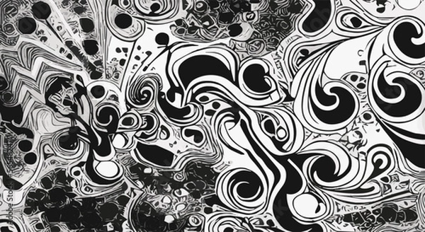 Fototapeta black and white vector template with crystals
