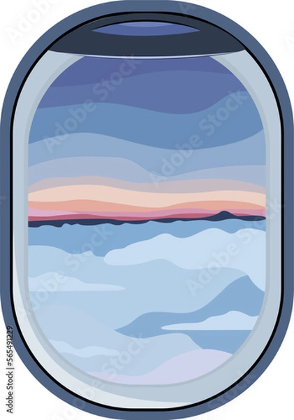 Fototapeta a porthole in an airplane, an airplane window