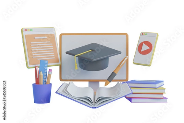 Obraz Online Education 3D Illustration