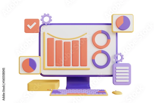 Obraz Market Analytics 3D Illustration