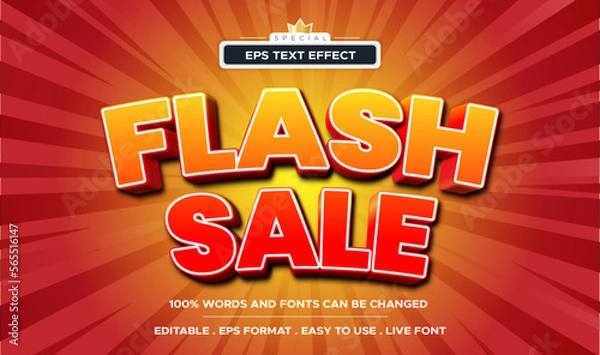 Fototapeta Flash sale text effect template with minimalist style and bold font concept use for brand label and promotion tag