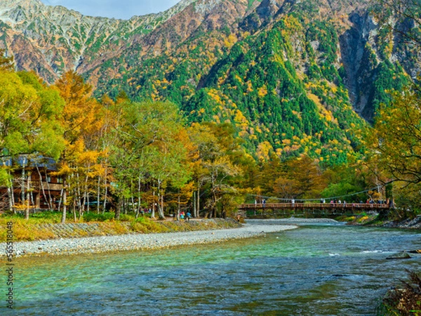 Obraz 秋の上高地・梓川