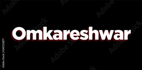Obraz Omkareshwar (lord Shiva) jyotirlinga typography. Omkareshwar lettering.