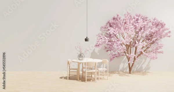 Obraz 桜のあるリビング