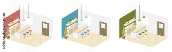 Obraz アイソメトリックなカフェ