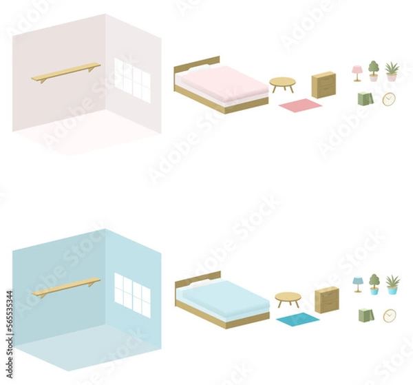 Obraz アイソメトリックな部屋