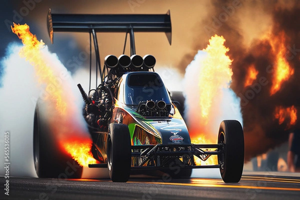Fototapeta Top Fuel Dragster - Generative Ai