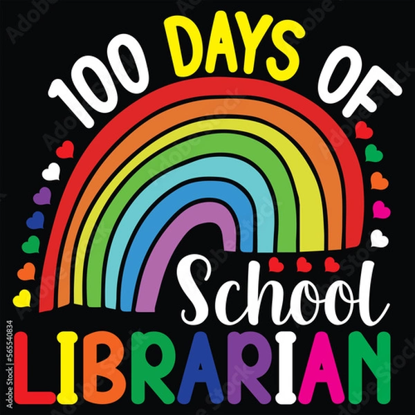Fototapeta 100 days of school typography T-shirt Design
