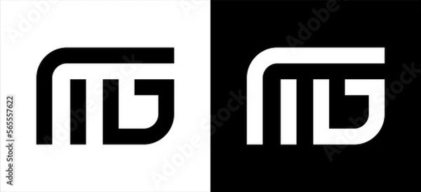 Obraz Initial letter MG logo design