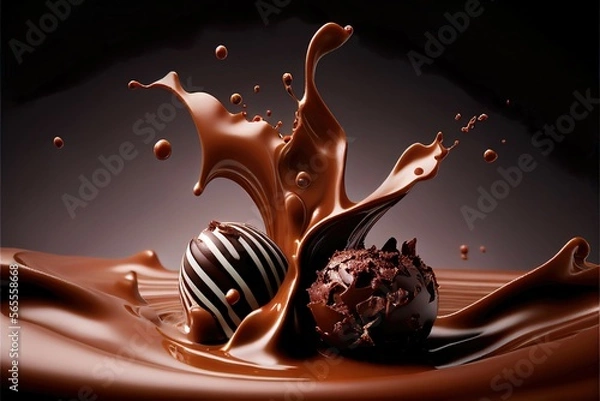 Obraz vanilla and chocolate ice cream