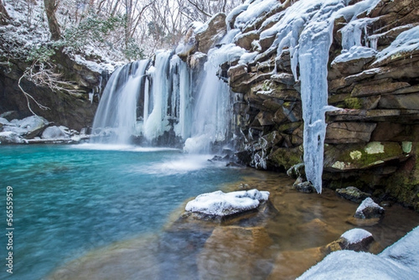 Obraz 九重・氷結の暮雨の滝