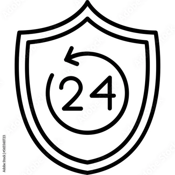 Fototapeta 24 Hours Security Icon