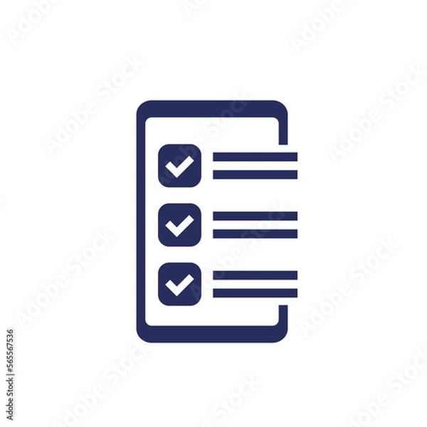 Fototapeta online survey icon with a phone on white