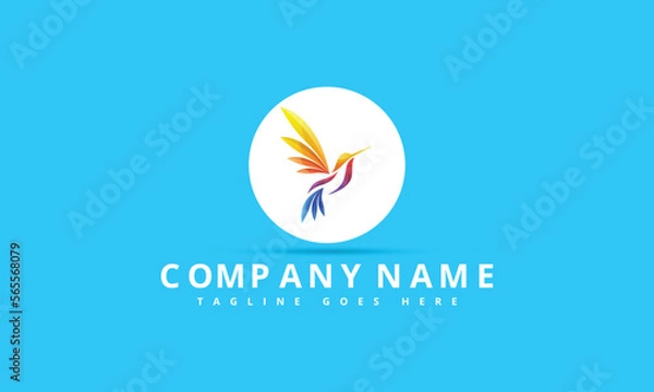 Obraz Flying Logo Vector Gradient Colorful Illustration.