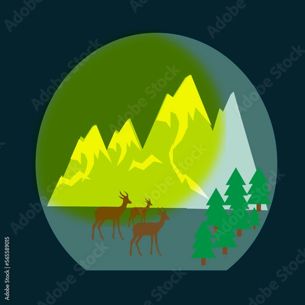 Obraz illustration of a landscape