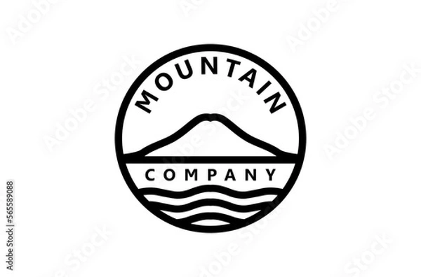 Fototapeta Retro Vintage Mountain Sea Adventure Hipster Emblem Logo design