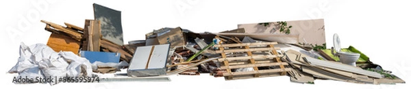 Obraz Isolated PNG cutout of trash on a transparent background, ideal for photobashing, matte-painting, concept art
