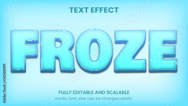 Obraz frozen ice graphic style editable text effect
