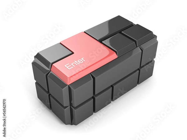 Obraz Red Keyboard Cube