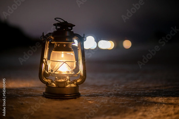 Fototapeta 雪とランタン