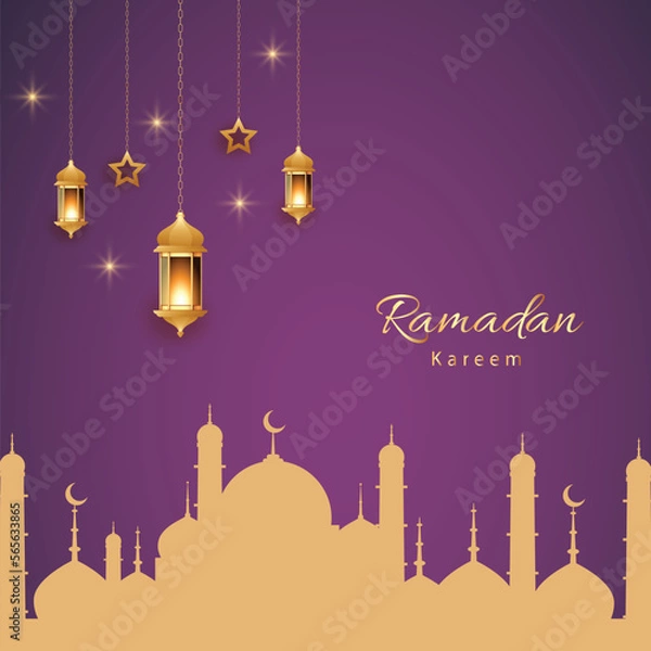 Obraz Ramadan kareem background design concept with illustration