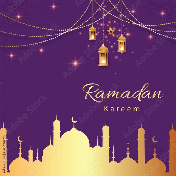 Obraz Ramadan kareem background design concept with illustration