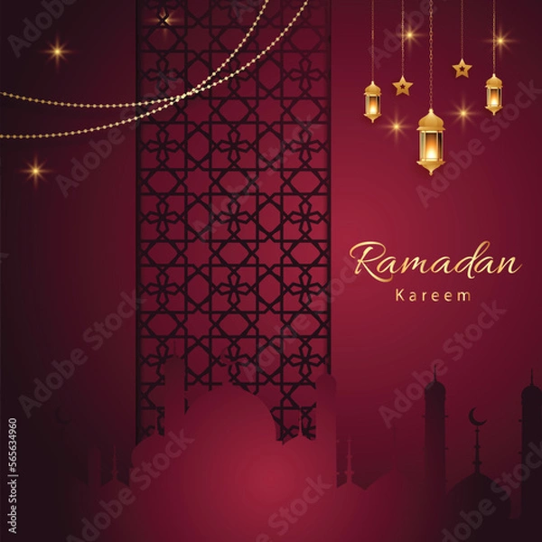 Obraz Ramadan kareem background design concept with illustration