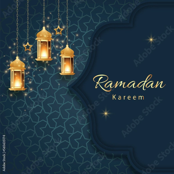 Fototapeta Ramadan kareem background design concept with illustration