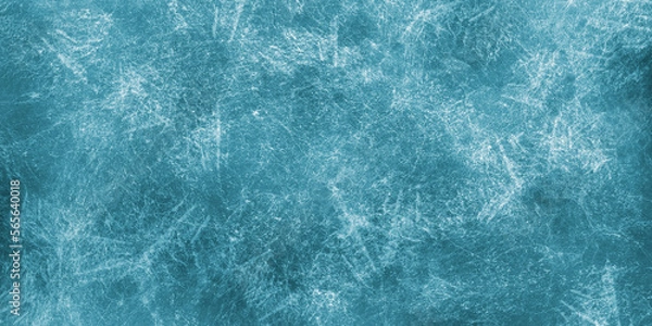 Fototapeta Blue winter background frost ice elements or frozen water aqua texture with cold colors and white textured frosty grunge wallpaper pattern in frozen icy border backdrop header banner template design