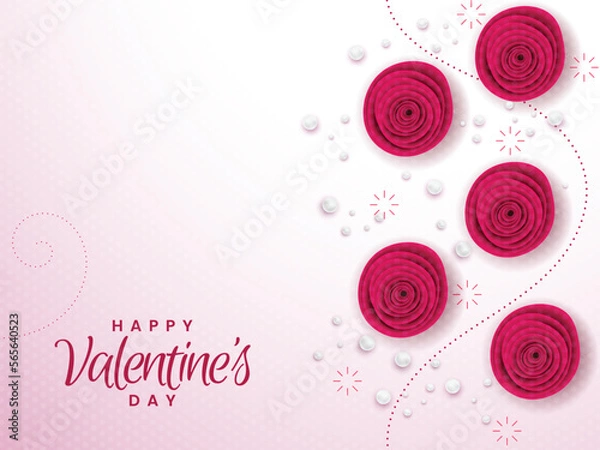 Fototapeta Happy valentine's day celebration background design with illustration