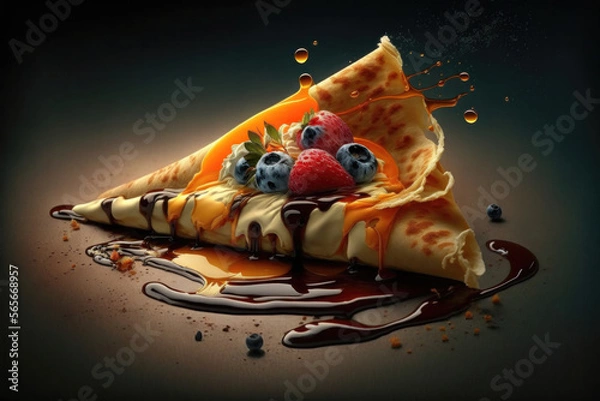 Fototapeta Crepes and La Chandeleur in France. Generative AI